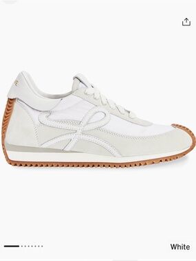 Loewe White Leather & Gum Trail Runner Sneakers